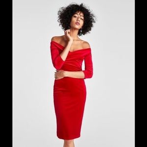 red velvet tube dress